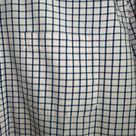 Brooks Brothers Button Down Dress Shirt. Large. Graph Check Light Pink and Navy. - Picture 5 of 7